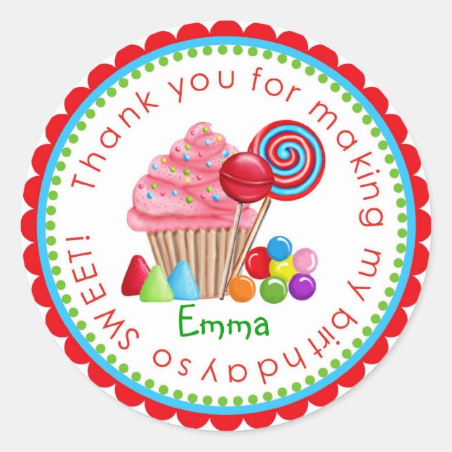 Stickers Sweet Candy Land Cupcake Lollipop (Devant)