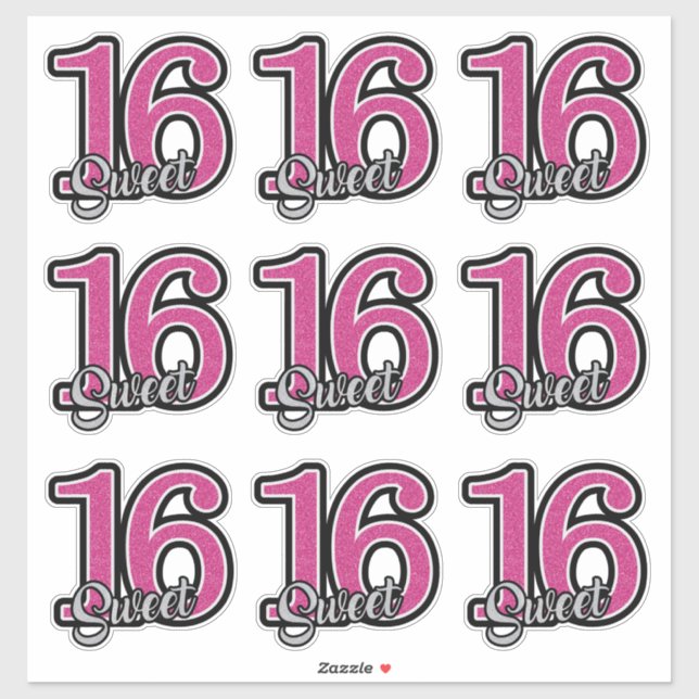 Stickers sweet sixteen (Feuille)