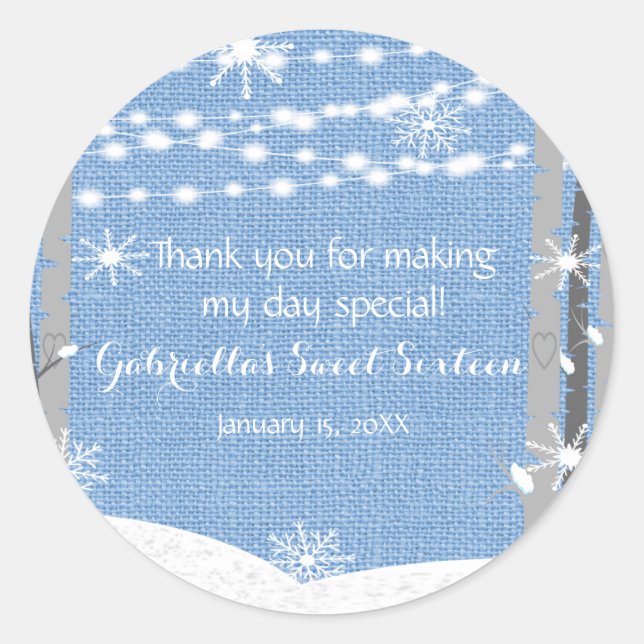 Stickers Sweet sixteen de forêt de rêve (Devant)