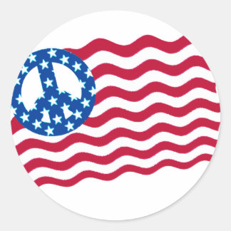 Stickers Symbole de Paix du drapeau américain