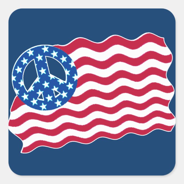 Stickers Symbole de Paix du drapeau américain (Devant)