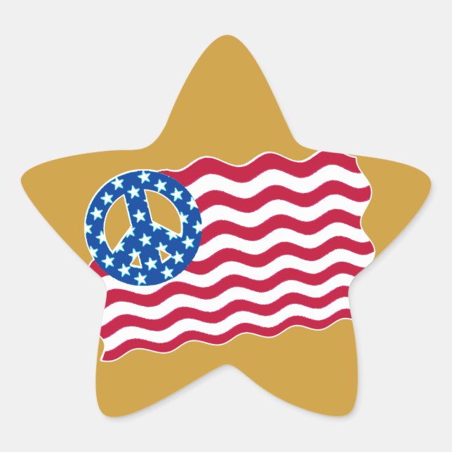 Stickers Symbole de Paix du drapeau américain (Devant)