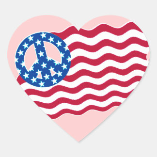 Stickers Symbole de Paix du drapeau américain