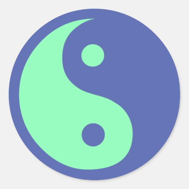 Stickers Symbole Yang Ying bleu et vert (Devant)