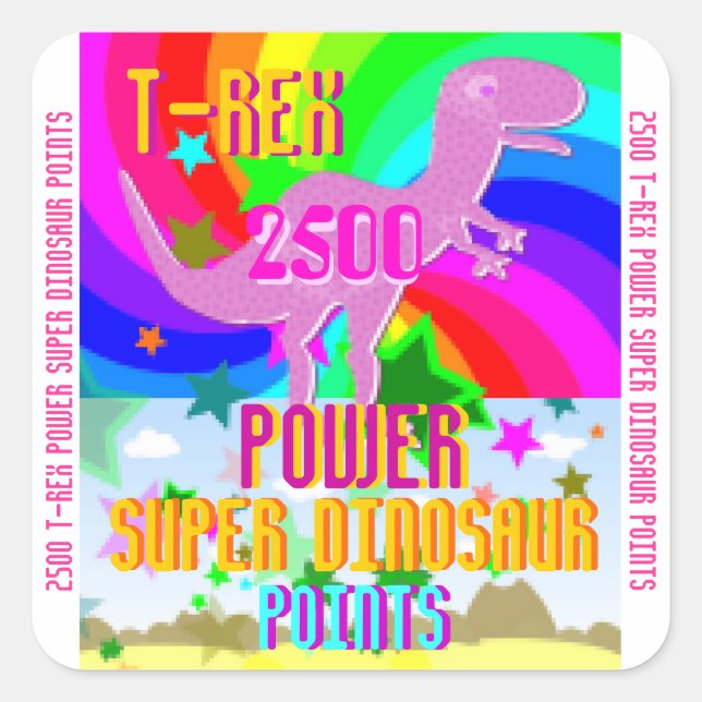 Stickers T-Rex Power Super Dinosaur 2500 Points (Devant)