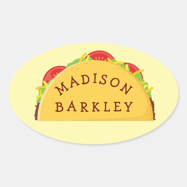 Stickers Taco Cute Kids Enveloppe Sceau (Devant)
