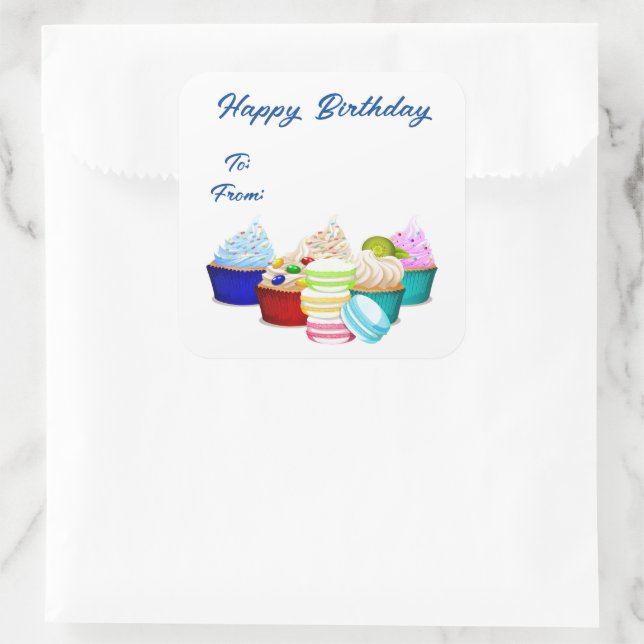 Stickers Tag Birday Cupcake (Sac)