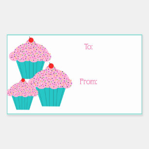 Stickers Tag Birday Cupcakes