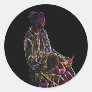 stickers tambour Neon Glow Dhol