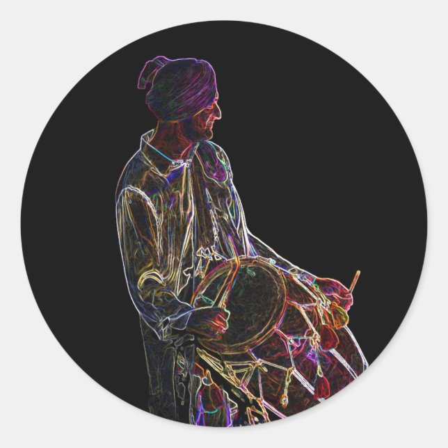 stickers tambour Neon Glow Dhol (Devant)