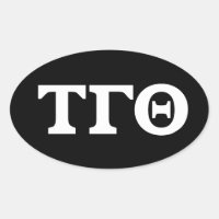 Stickers Tau Gamma Theta Oval - Blanc sur Noir