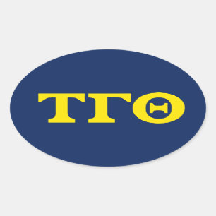 Stickers Tau Gamma Theta Oval - Jaune sur Bleu