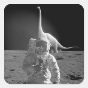 Stickers Terre plate : Dinosaures sur la Lune