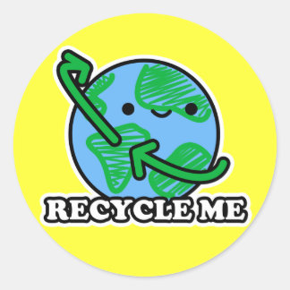 Stickers Terre "Recycle Me" (Jaune)