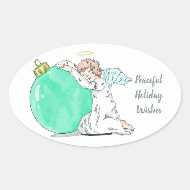 stickers texte personnalisé Christmas Angel (Devant)