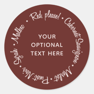 stickers texte personnalisé Red Wines
