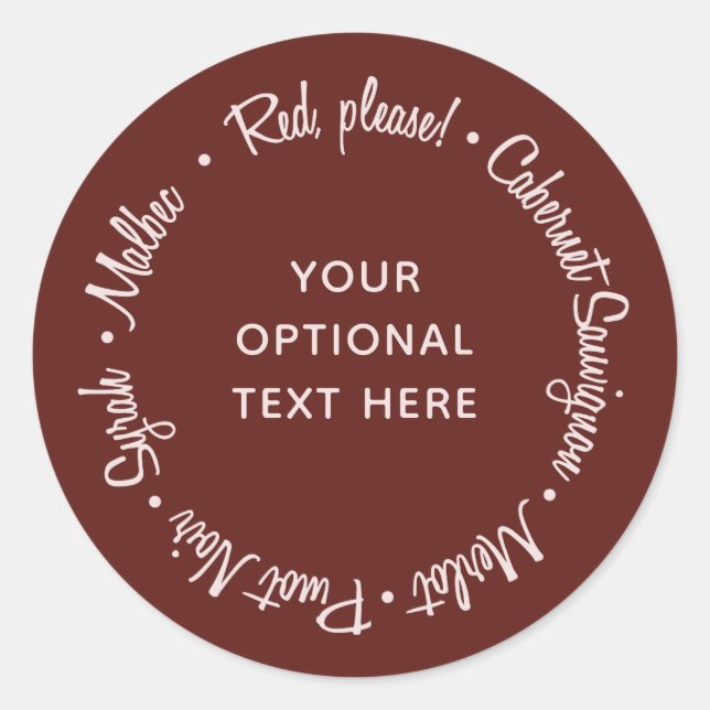 stickers texte personnalisé Red Wines (Devant)