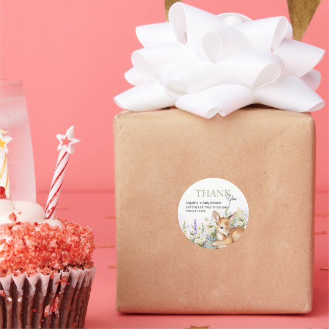  Stickers thank you for baby shower. (Fête)