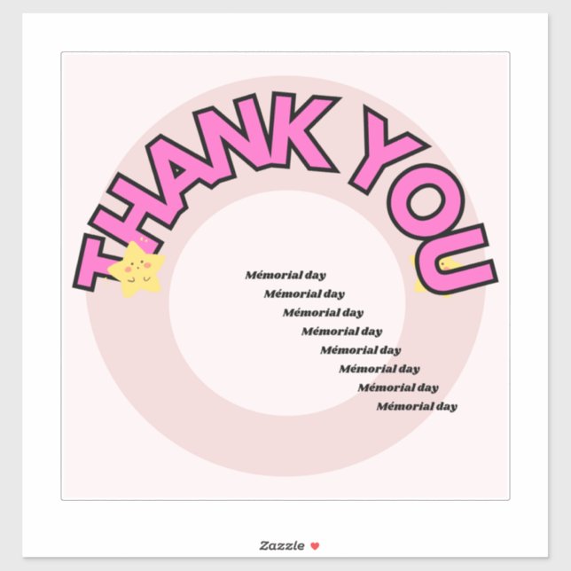Stickers thank you for mémorial day (Feuille)