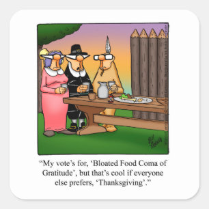 Stickers Thanksgiving drôle "Coma alimentaire"
