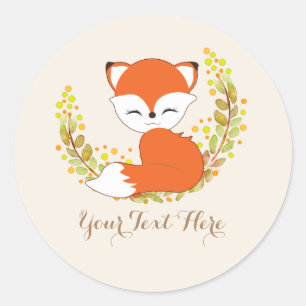 Stickers Thème Woodland Cute Kawaii Fox