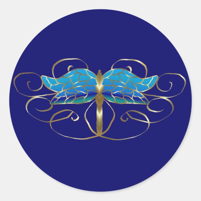 Stickers Tiara de libellule d'or (Devant)