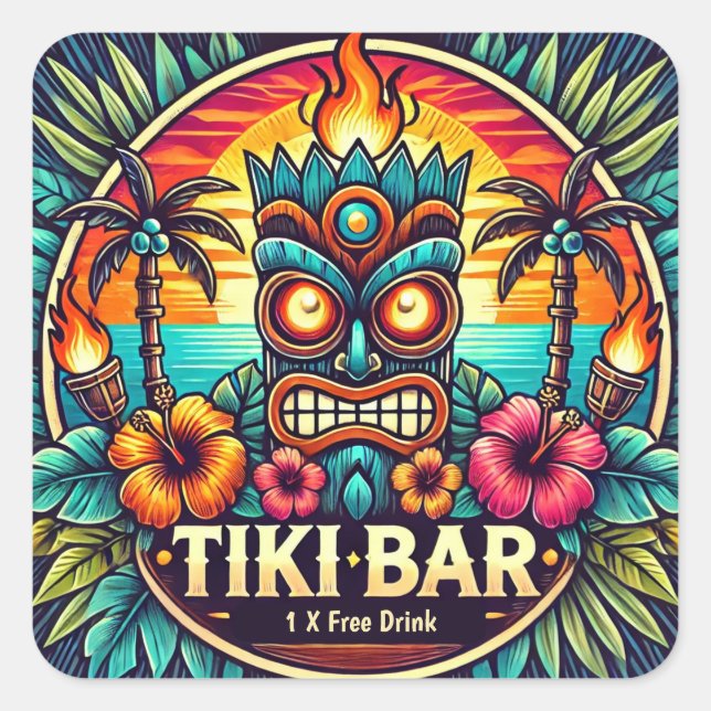 Stickers Tiki Bar (Devant)