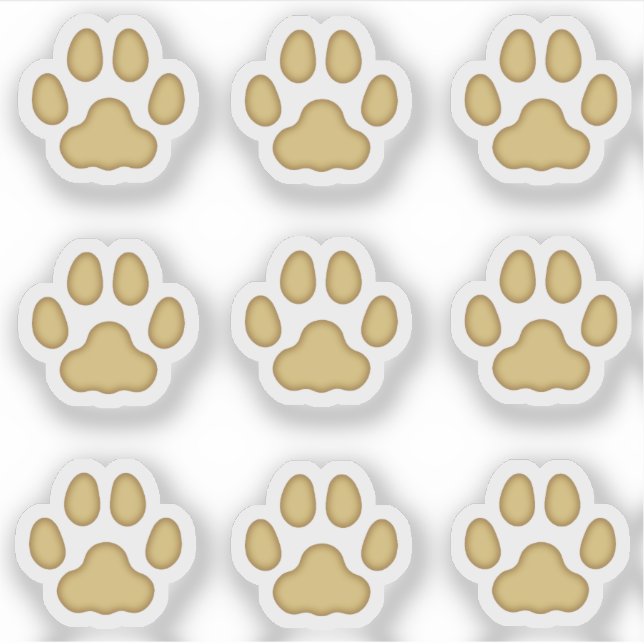 Stickers Tiny Cat Empreintes de pattes Tan Animal  (Devant)