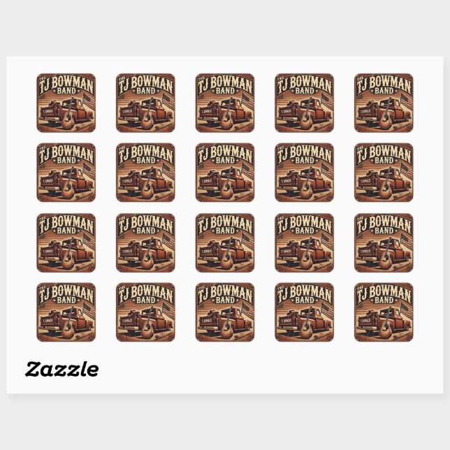 Stickers TJ Bowman Band (Feuille)