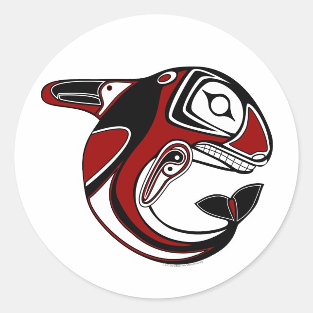 Stickers Totem Baleine Rouge (Devant)
