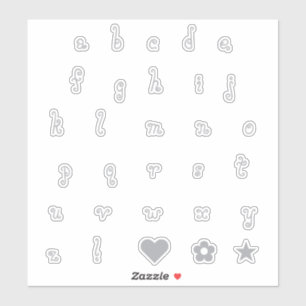 Stickers Tourbillonnant argent amusant Police Alph