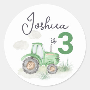 Stickers Tracteur vert personnalisé