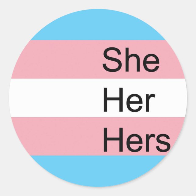 Stickers Trans Pronoun : Elle, Elle, Ses (Devant)