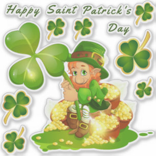 Stickers Transparent de la Saint Patrick Leprechau