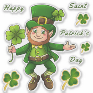 Stickers Transparent de la Saint Patrick Leprechau