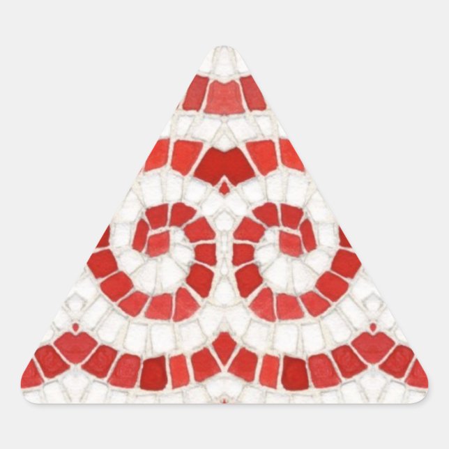 Stickers triangle MOSAÏQUE ROUGE (Devant)