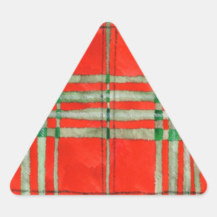 Stickers triangle ROUGE SCOTT TARTAN