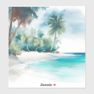 Stickers Tropical Beach Palm Tree