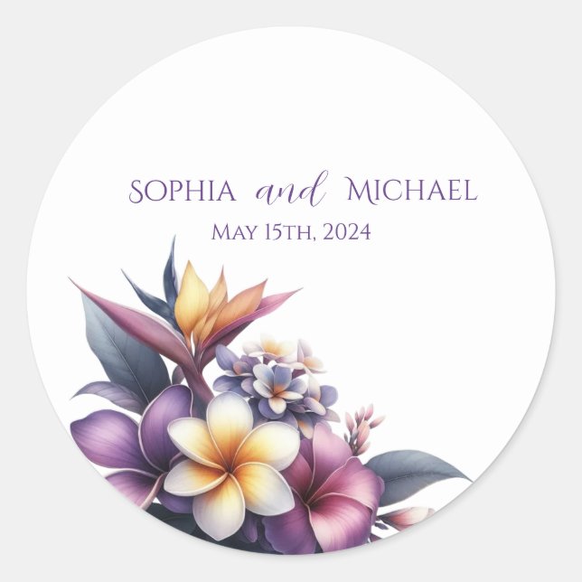 Stickers Tropical Floral- Mariage (Devant)