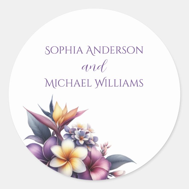 Stickers Tropical Floral- Mariage (Devant)
