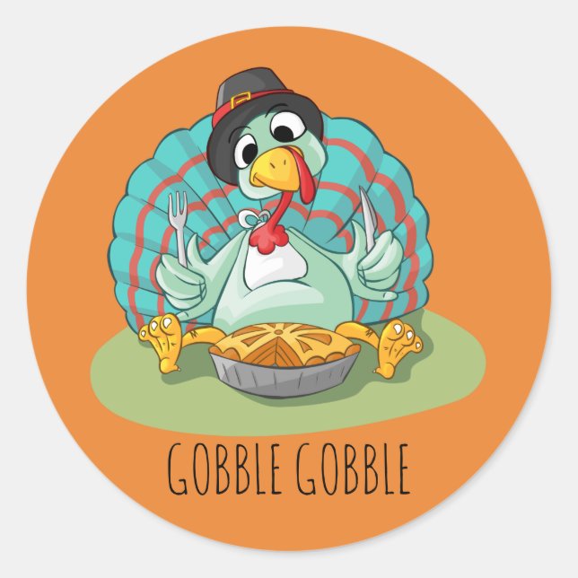 Stickers Turquie d'action de grâce1½ pouce (feuill (Devant)