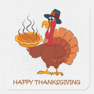 Stickers Turquie et tarte de Thanksgiving