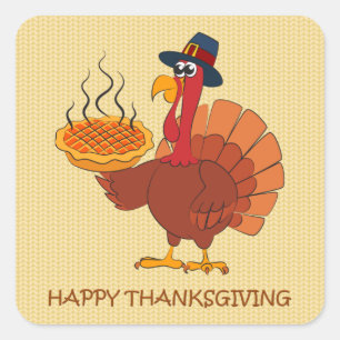 Stickers Turquie et tarte de Thanksgiving