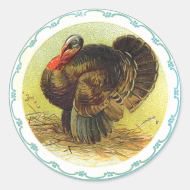 Stickers Turquie Thanksgiving vintage Holiday (Devant)