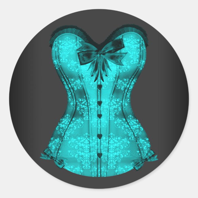 Stickers Turquoise Blue Corset élégant (Devant)