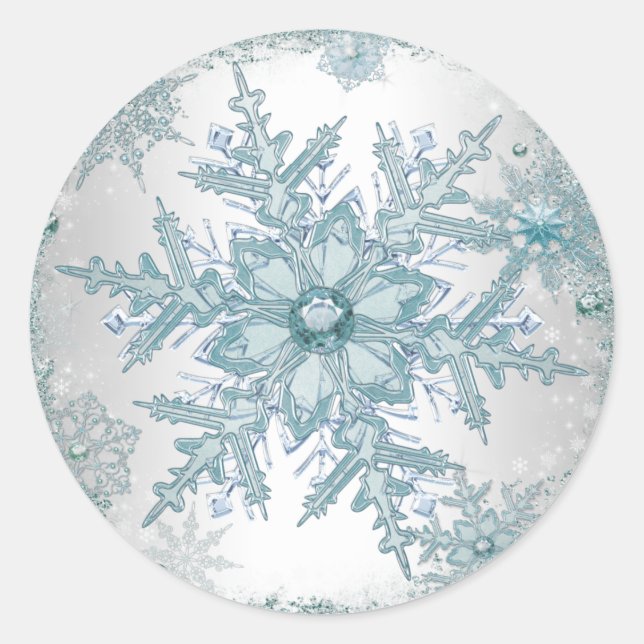 Stickers Turquoise Blue Snowflake (Devant)