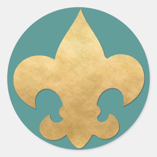 Stickers Turquoise & Gold Fleur De Lis (Devant)