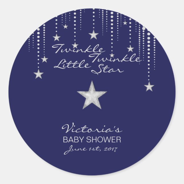 Stickers Twinkle Little Star - Bleu, Argent (Devant)