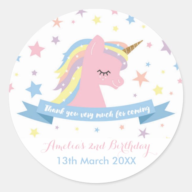stickers Unicorn - Anniversaire (Devant)