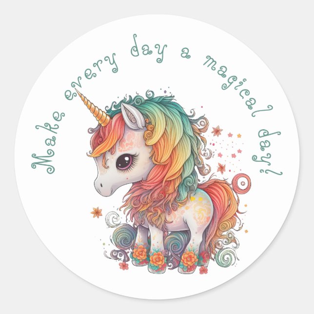 Stickers Unicorn Arc-en-ciel très inspirants (Devant)